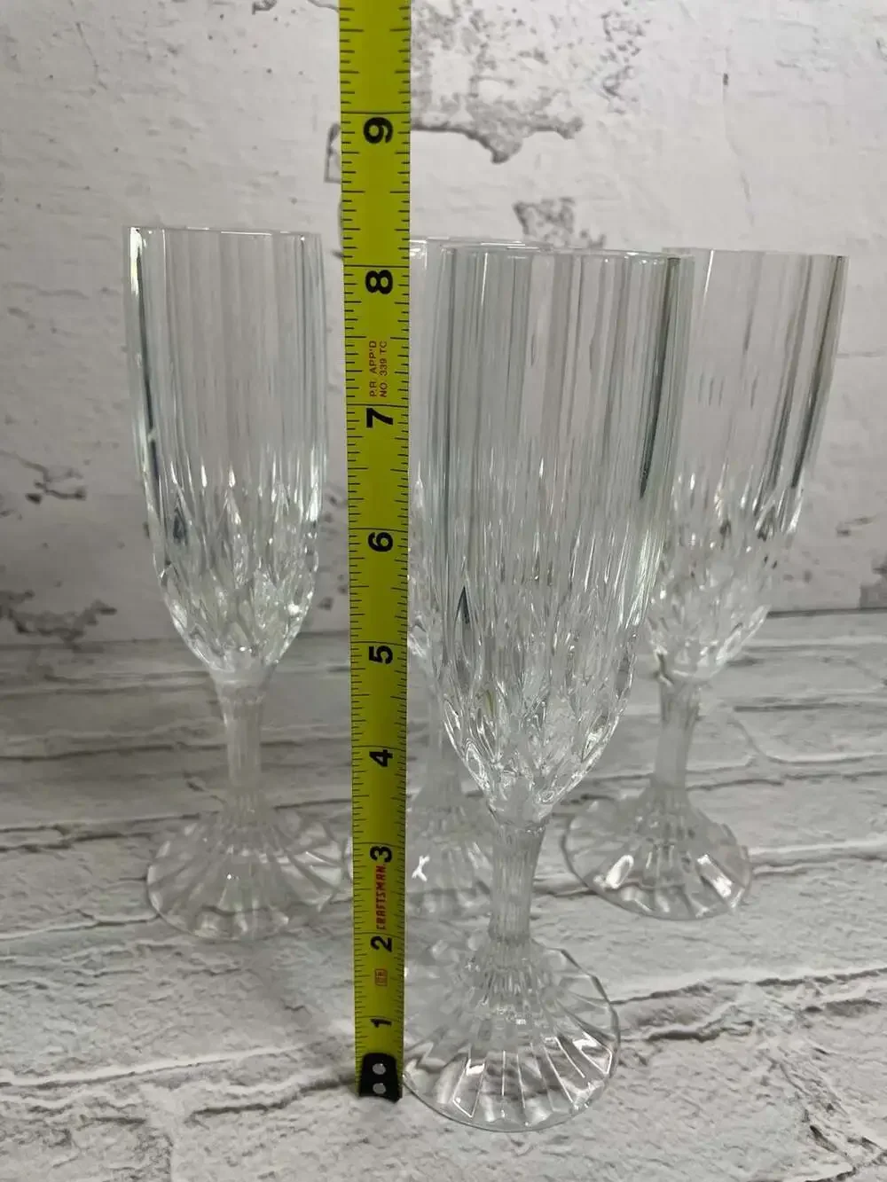 Set of 4 Cristal d'Arques-Durand Bretagne Crystal Champagne Flutes